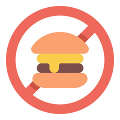 Poster - no junk food flat icon