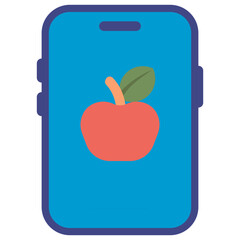 Poster - nutrition food plan mobile phone app flat icon