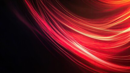 Poster - Bold abstract red light against a black background, featuring ample copy space for your text or message. Eye-catching and vibrant.