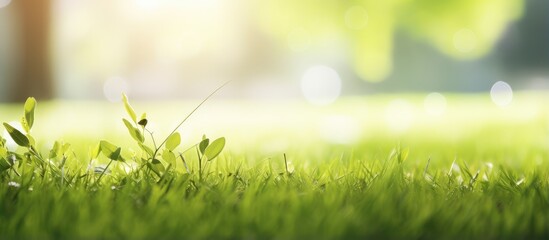 Poster - Sunlight Filtering through Trees onto Lush Grass