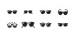 © hp - black sunglass icon set, sunglass vector collection, sunglass silhouette design collection, eyeglass vector icon