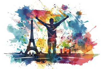 Poster - Eiffel Tower Marker Sketch Illustration