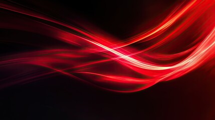Poster - Vibrant abstract red light on black backdrop, with ample copy space for text. Ideal for striking and modern design themes.