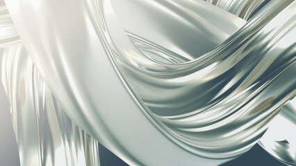 Aufkleber - shiny liquid texture material background gold silver water paint brush waves and shapes