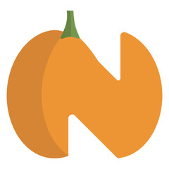 Wall Mural - Halloween Pumpkin Letter N