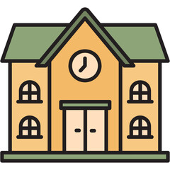 Wall Mural - School Building Sticker