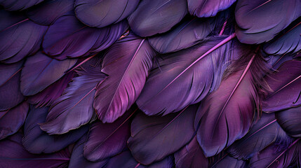 Wall Mural - Dark purple color feathers abstract background, ultra realistic photography