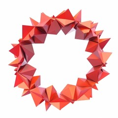 3D Render, Low Poly style of Glyph Circle Array, on isolated white background, Generative AI