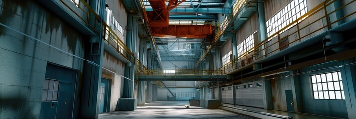 Poster - Spacious Empty Industrial Factory Warehouse