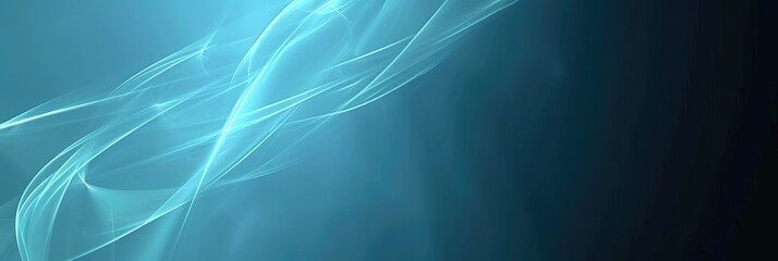 Poster - Elegant Blue Smoke Abstract Wave Background