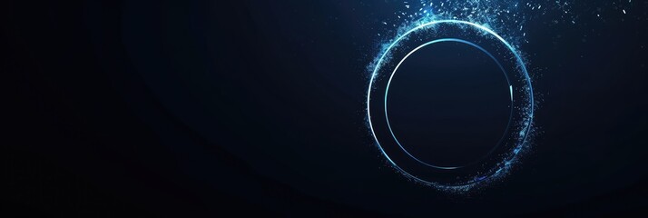 Wall Mural - Futuristic Neon Circle on Dark Technology Background