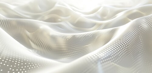 Poster - Gentle Waves of White Satin Fabric Texture