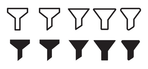 Poster - filter icon, funnel icon, filtering icons, filter glyph icon marketing sales conversion filter vecto