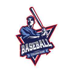 Wall Mural - Baseball Logo Design. Sports Baseball Logo Design Vector