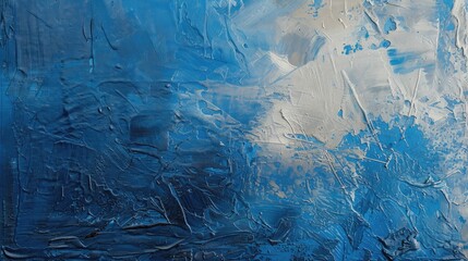 Wall Mural - Blue and White Abstract Art Oil Painting