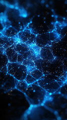 Poster - A blue and gold image of a galaxy with a lot of stars. The stars are scattered throughout the galaxy and are of different sizes. The galaxy is very large and has a lot of depth