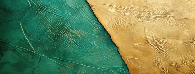 Canvas Print - Elegant Emerald and Gold Textured Backdrop