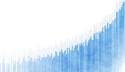 Poster - Abstract blue growing financial graph chart background. Illustration of analytical data. Vector tech grunge diagram design
