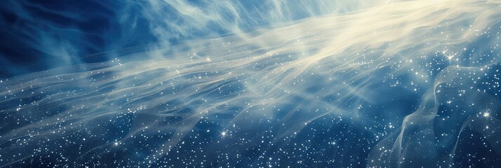 Wall Mural - mystical blue nebula space background with stars