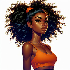 Wall Mural - Realistic Cartoon Style African American Woman Vector