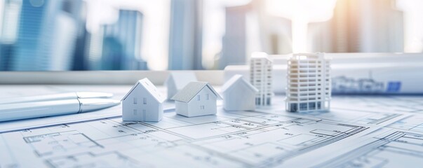 Poster - editorial photography of a meeting between investors and real estate developers, discussing future p