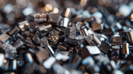 Sticker - Shiny Metal Cubes in Close-up View