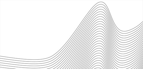 Poster - Abstract waves, flowing lines, monochrome, minimalist design, geometric pattern, undulating curves continuous line art,dynamic movement, linear repetition, clean aesthetic