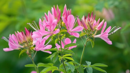 Wall Mural - Cleome gynandra Reduction of hydrocyanic acid in fermented or cooked form