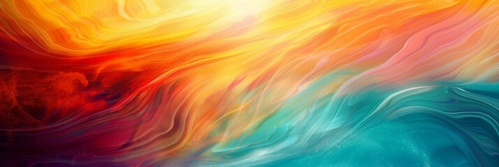 Wall Mural - this artwork blends warm and cool colors in a dynamic fusion of vibrant abstract gradient