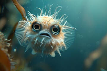 Close-Up Portrait of a Spiky Fish with Big Eyes