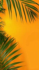 Poster - A yellow background with a leafy green plant on it