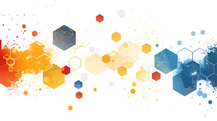Poster - Abstract white colorful hexagon concept crafted for technology and science background, generative ai