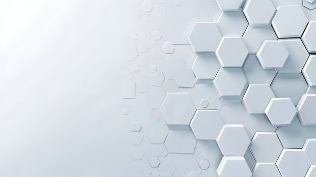 Abstract white colorful hexagon concept crafted for technology and science background, generative ai