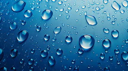 water drops on blue background top view background,generative ai