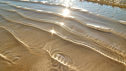 Wall Mural - The water is calm and the sun is shining on it