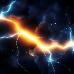 Abstract realistic nature lightning thunder background . Bright curved line on isolated texture overlays