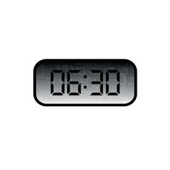 Wall Mural - digital clock on white background	