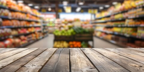 Poster - A Vibrant Grocery Store Aisle Featuring an EyeCatching Fresh Produce Display for Shoppers