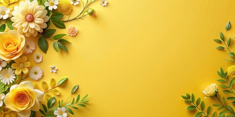 Wall Mural - background with yellow flowers