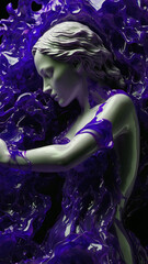 Elegence vintage style of shocking contrast colors with sculpture and liquid waves