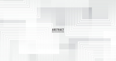 Wall Mural - White abstract background overlap layer on bright space with squares effect decoration. Modern banner with lines style. Graphic design element stripes concept for web, flyer, card, or brochure cover