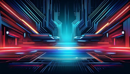 Poster - background vector featuring a futuristic circuit board pattern