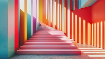 Wall Mural - Colorful Staircase Building