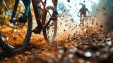 Mountain Biking Action: Tire and Dirt