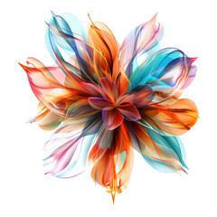 Poster - Abstract colorful flower design element blooming with vivid colors on white background