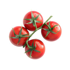 Top view image of ripe tomatoes on a transparent background