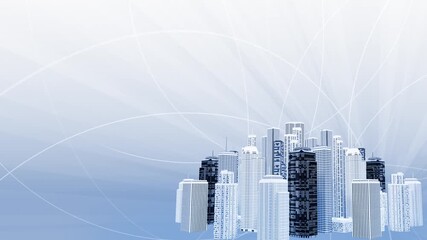 Wall Mural - Network city communication technology business CG background