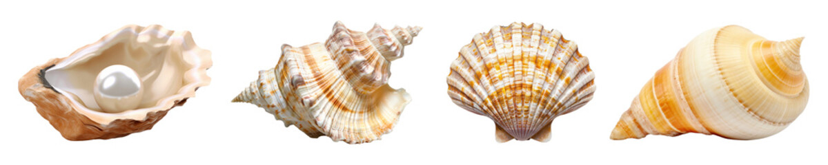 Poster - Seashell png cut out element set