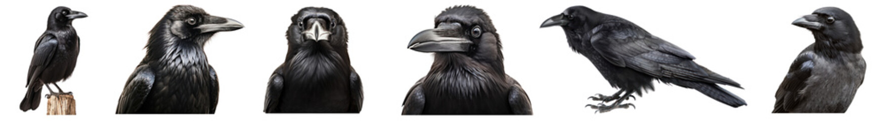 Poster - Crow png cut out element set