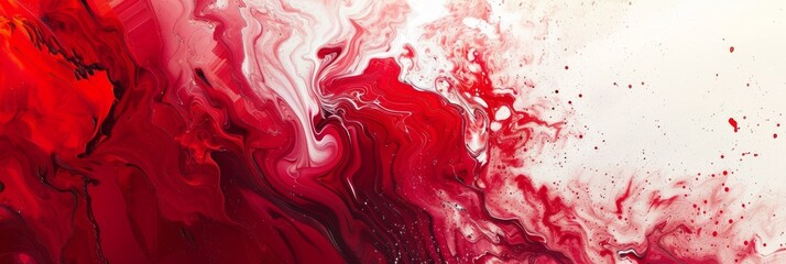 Wall Mural - A dynamic and visually captivating abstract background featuring bold red and white swirls